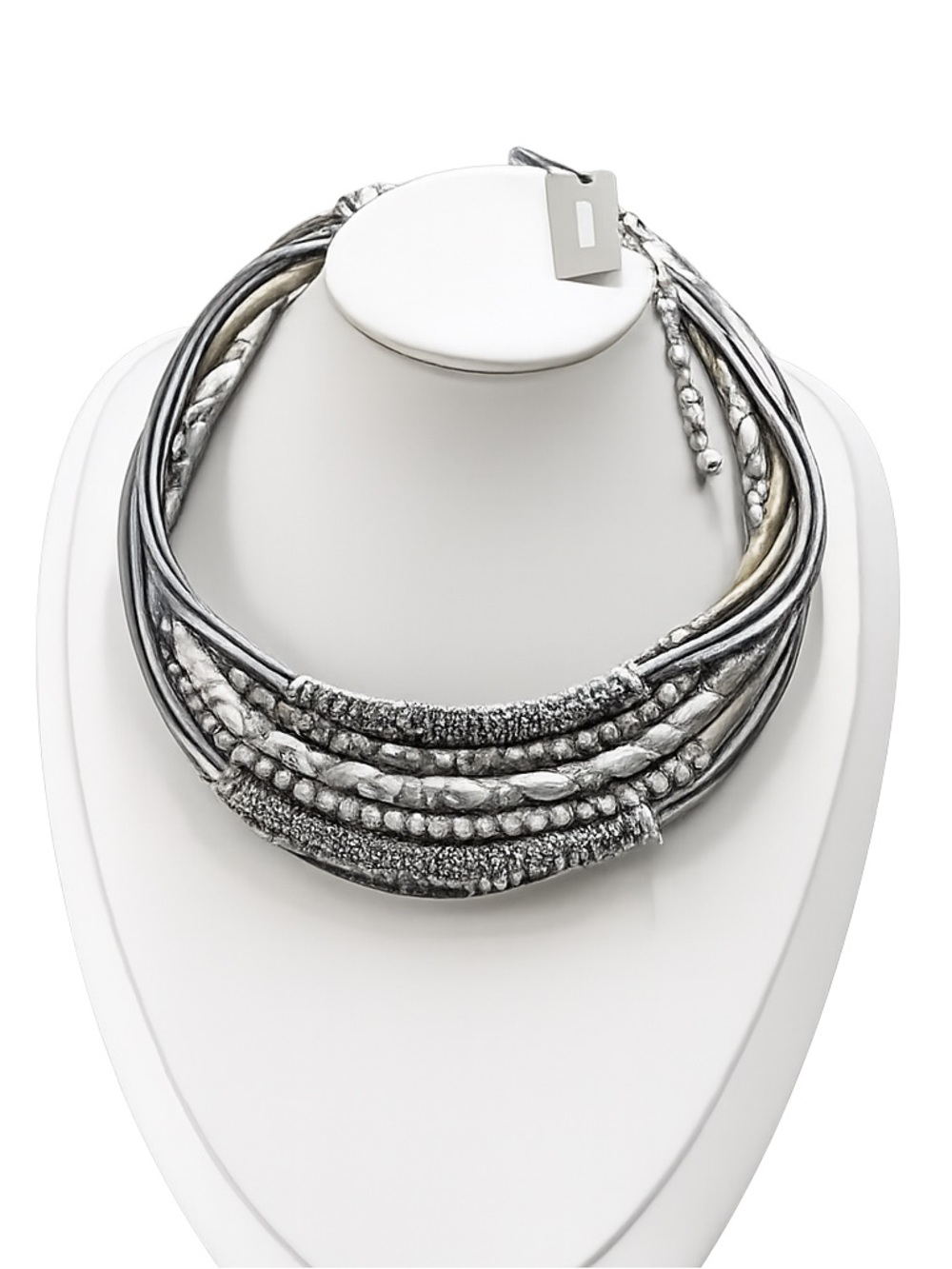 Chico’s Multi- Strand Silver Tone Statement Necklace - Women Reversable Jewelry
